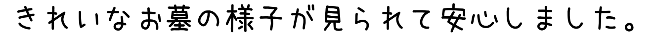 きれいなお墓の様子が見られて安心しました。